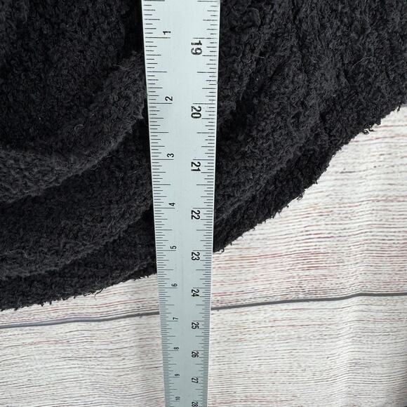 Free People Faux Wrap Sccop Neck Rough Knit Sweater Womens Medium Black - Picture 12 of 13